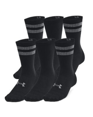 UA EssentialUnisex 6-Pack Crew Socks 1387058-001