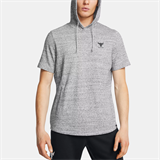 Under Armour Project Rock Terry Short Sleeve Hoodie Sweatshirt Men's Gray Medium Size Heather 1387447-011