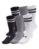 UA EssentialUnisex 6-Pack Crew Socks 1387058-101