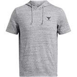 Under Armour Project Rock Terry Short Sleeve Hoodie Sweatshirt Men's Gray Medium Size Heather 1387447-011